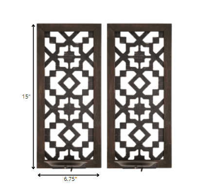 S 2 Black Laser Cut Sconces