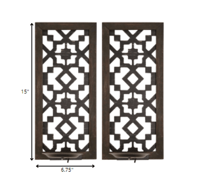 S 2 Black Laser Cut Sconces