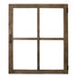 Walnut Wood Windowpane Wall Decor With Metal Hinges