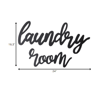 Wood Laundry Room Script Wall Decor