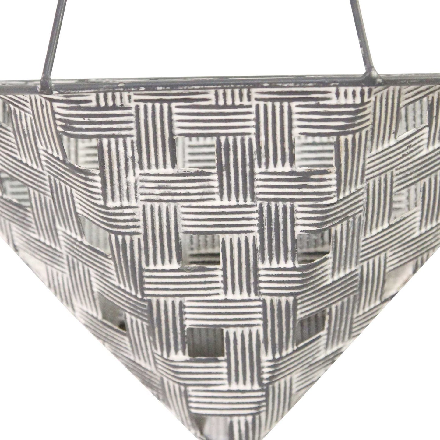 Set Of 2 Distressed White & Metal Wall Planters