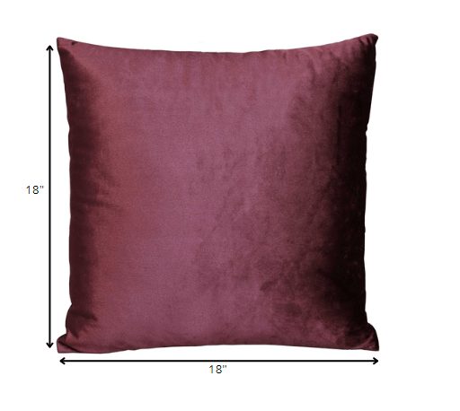 Majestic Purple Velvet 18 Square Pillow