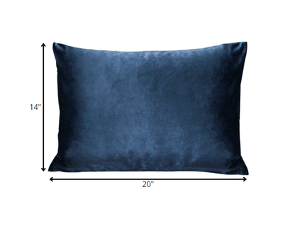 Royal Blue Velvet Lumbar Throw Pillow