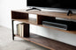 Warm Dark Finish Maple And Steel Tv Stand And Media Center