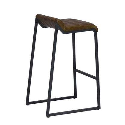 27" Modern Swatches Brown Leather Counter Stool