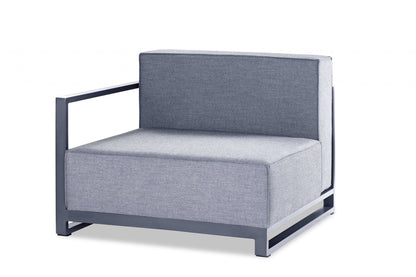 29 X 37 X 41 Gray Acrylic Modular Left Arm Chair