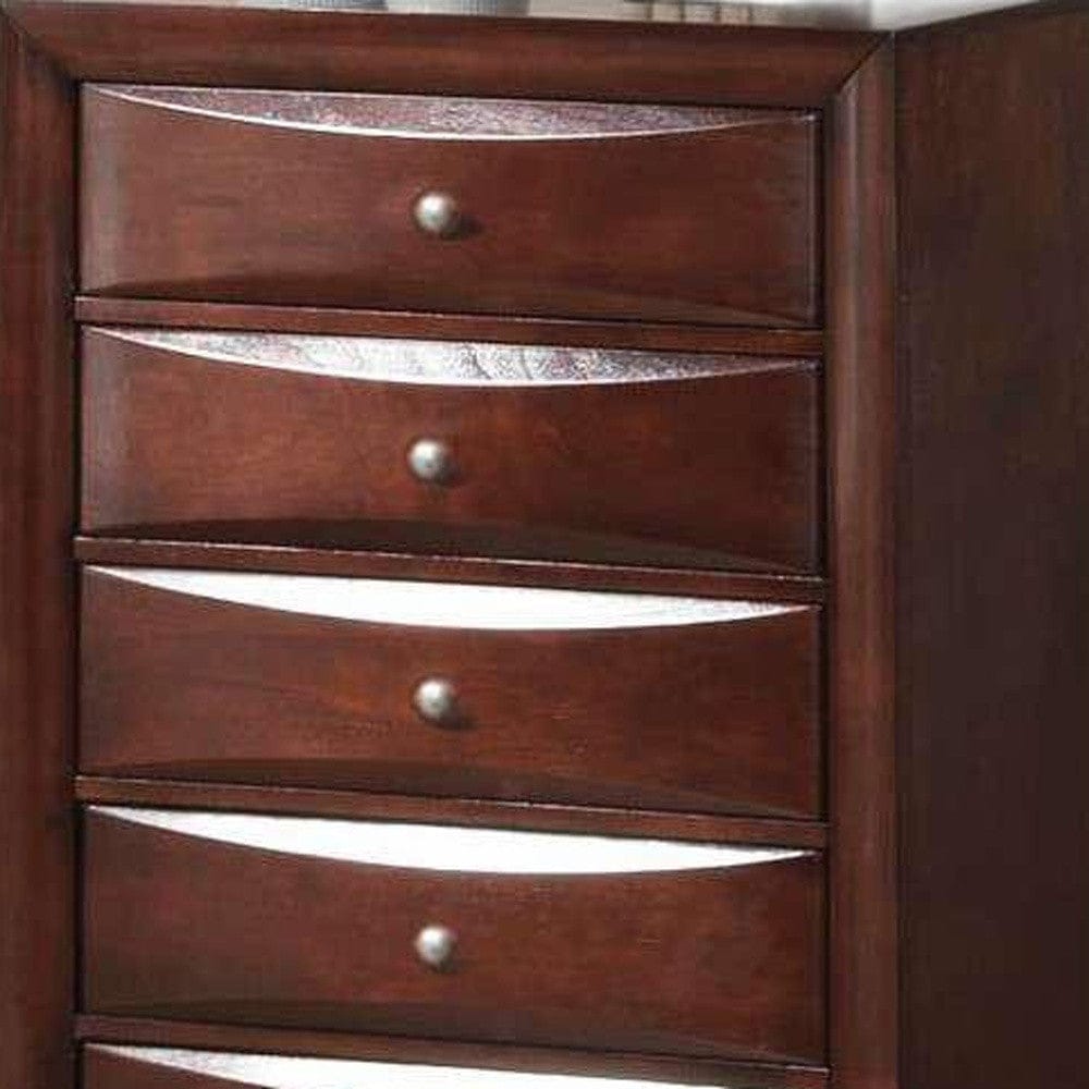 32" X 17" X 48" Espresso Wood  Metal Chest