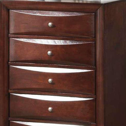 32" X 17" X 48" Espresso Wood  Metal Chest