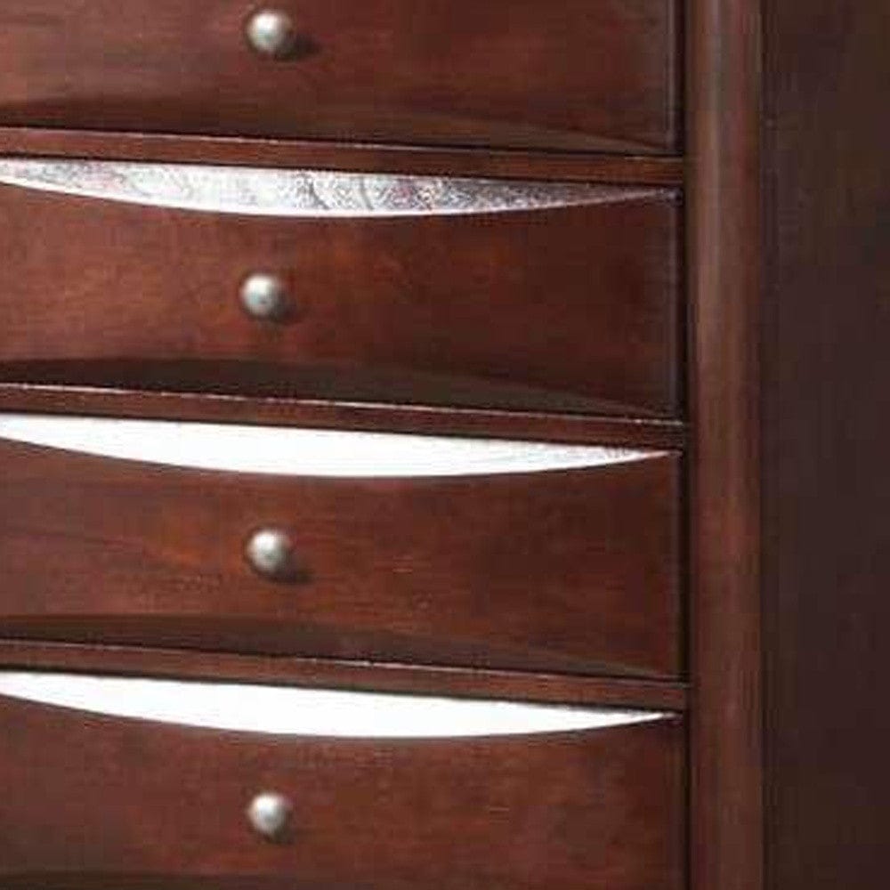 32" X 17" X 48" Espresso Wood  Metal Chest