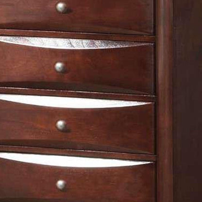 32" X 17" X 48" Espresso Wood  Metal Chest