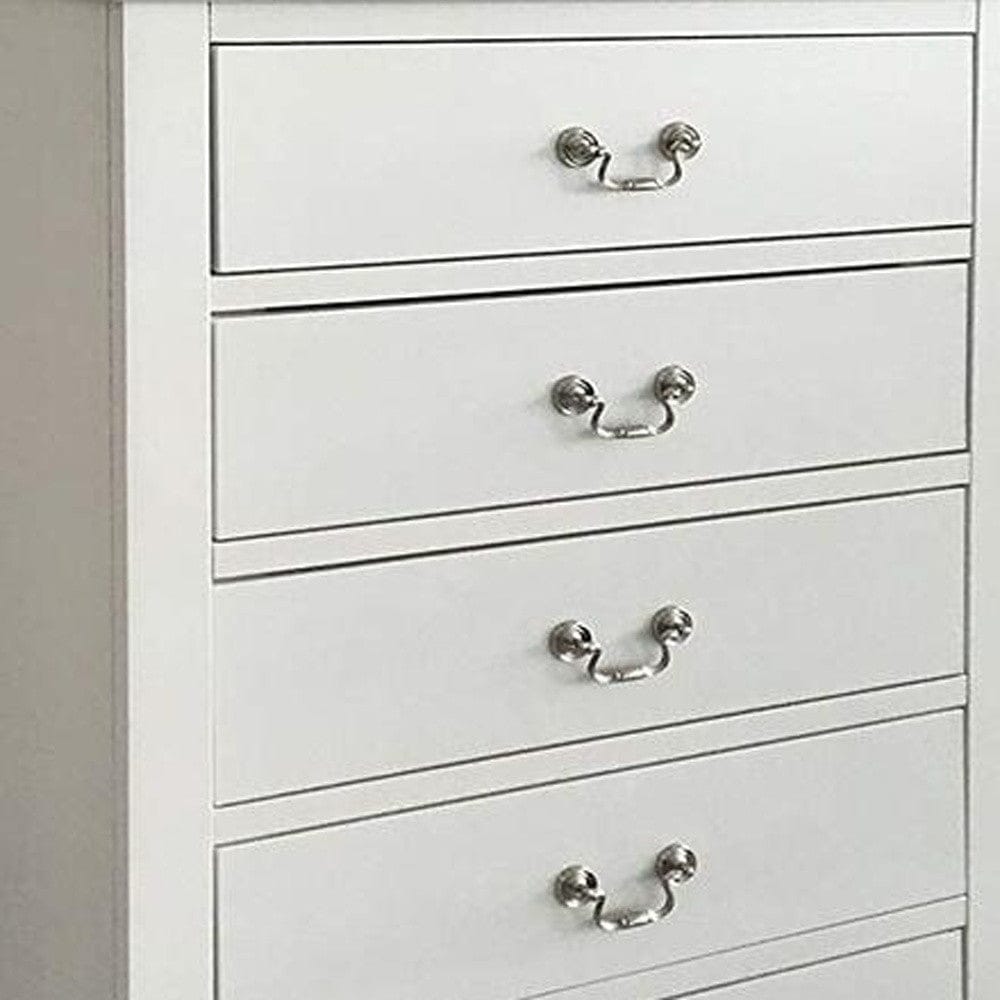 32" White Manufactured Wood Five Drawer Standard Chest