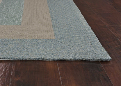 66 X 66 Ivory  Blue Polyester Rug