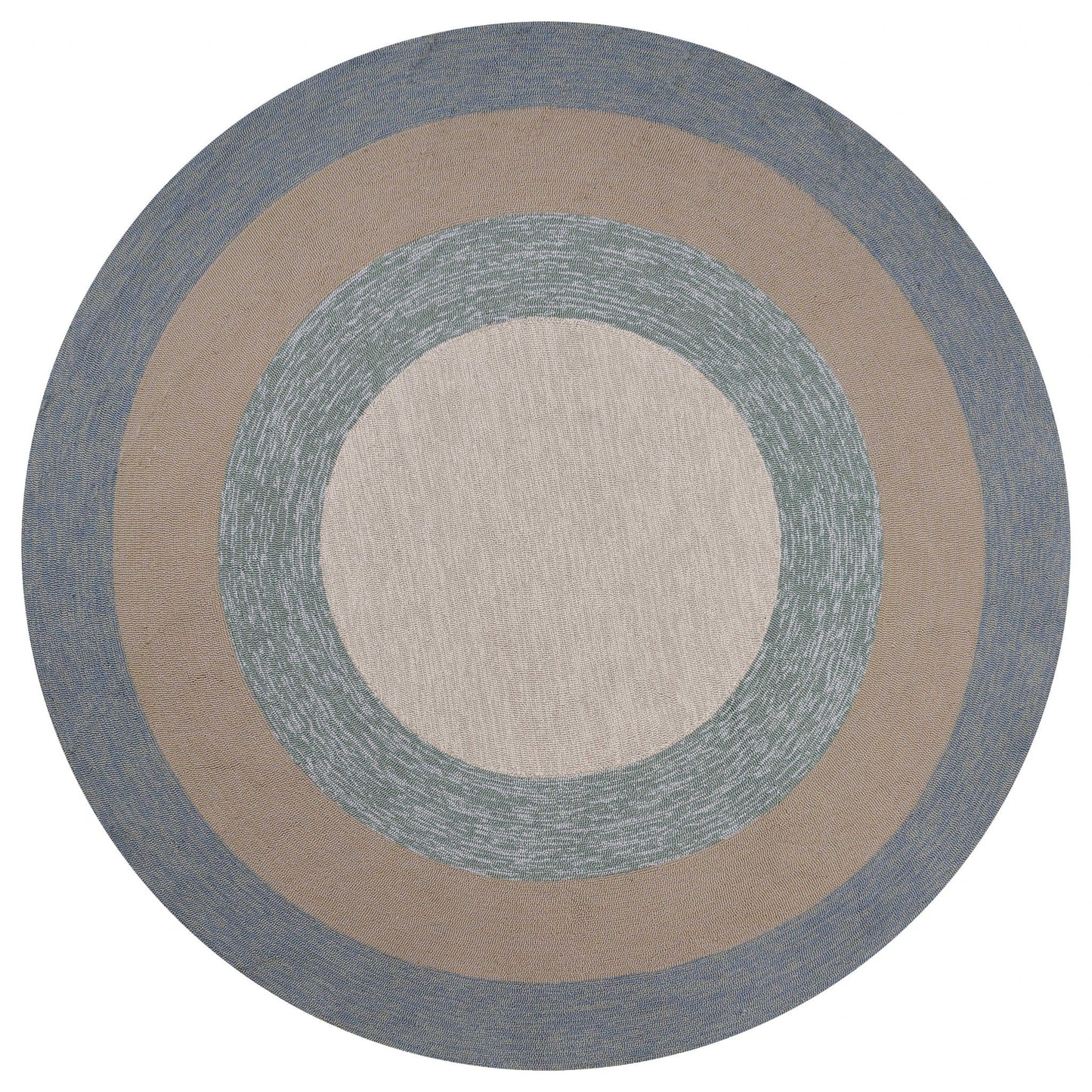 66 X 66 Ivory  Blue Polyester Rug