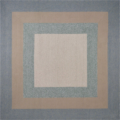 66 X 66 Ivory  Blue Polyester Rug