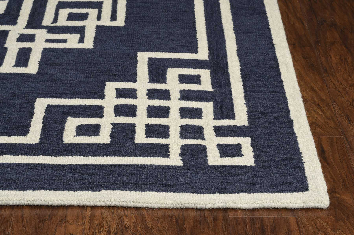 66 X 66 Ivory  Blue Polyester Rug