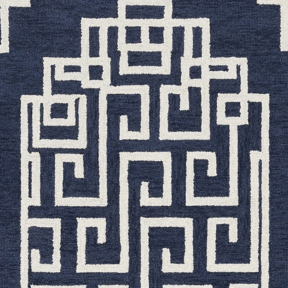 66 X 66 Ivory  Blue Polyester Rug