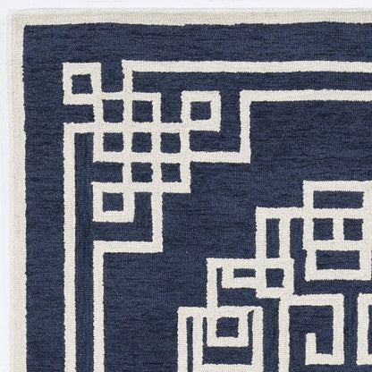 66 X 66 Ivory  Blue Polyester Rug