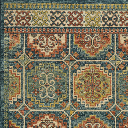 94" X 134" Teal Polypropylene Rug