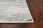 5' X 8' Ivory And Blue Floral Vines Area Rug