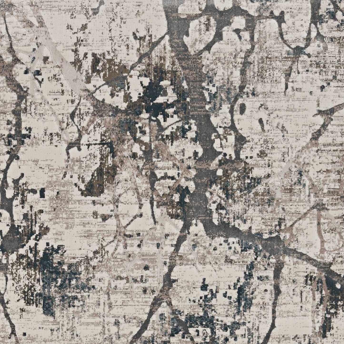 7'X10' Ivory Mist Machine Woven Abstract Splatter Indoor Area Rug