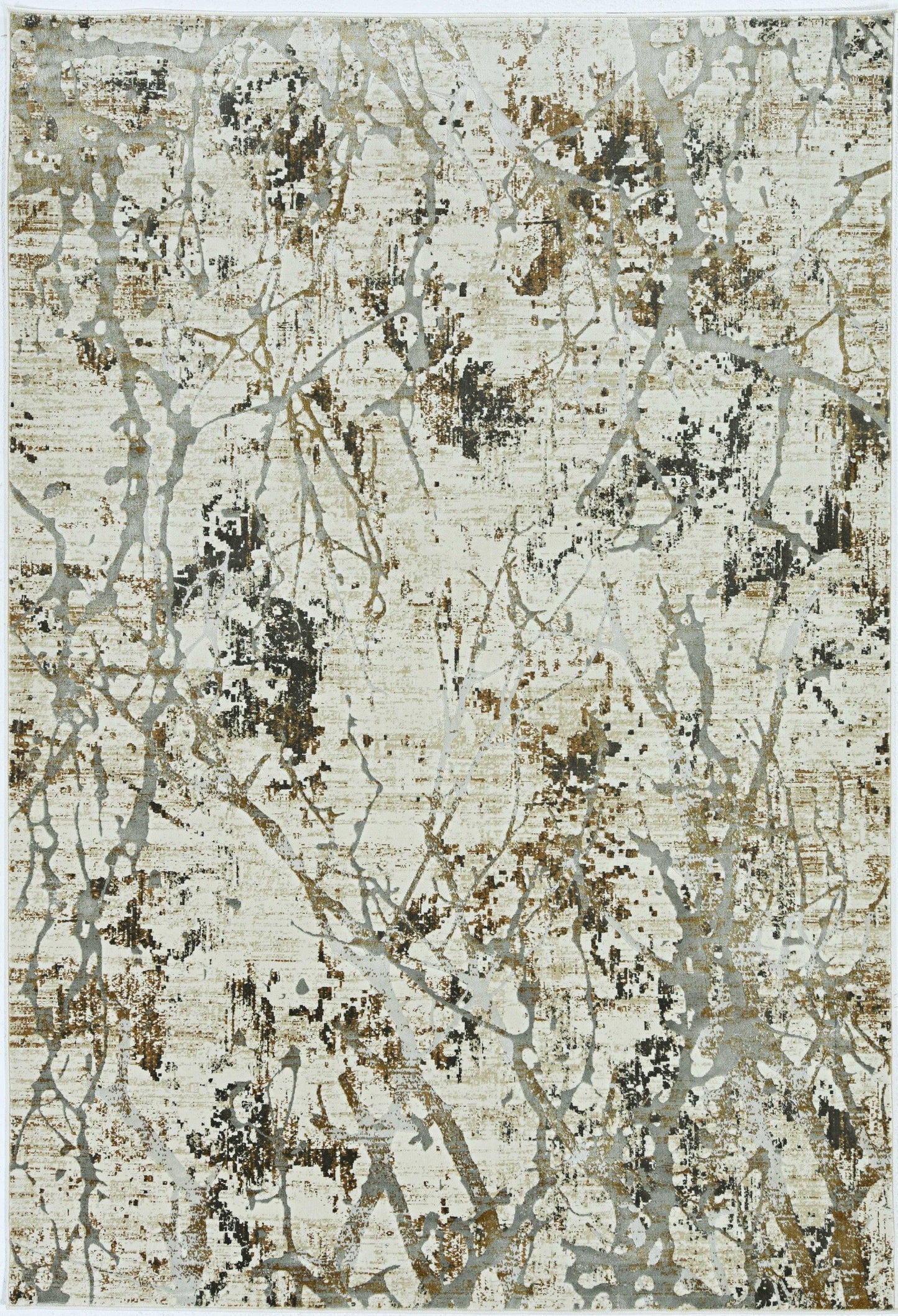 114 X 156 Ivory Or Gold Polypropylene Or Viscose Rug