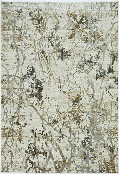 114 X 156 Ivory Or Gold Polypropylene Or Viscose Rug