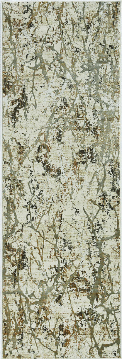 114 X 156 Ivory Or Gold Polypropylene Or Viscose Rug