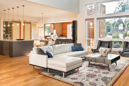 63" X 91" Blue Polypropylene Rug