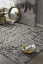 8' Ivory Gold Machine Woven Geometric Indoor Runner Rug