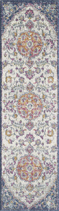2' X 7' Ivory Or Navy Polypropylene Area Rug