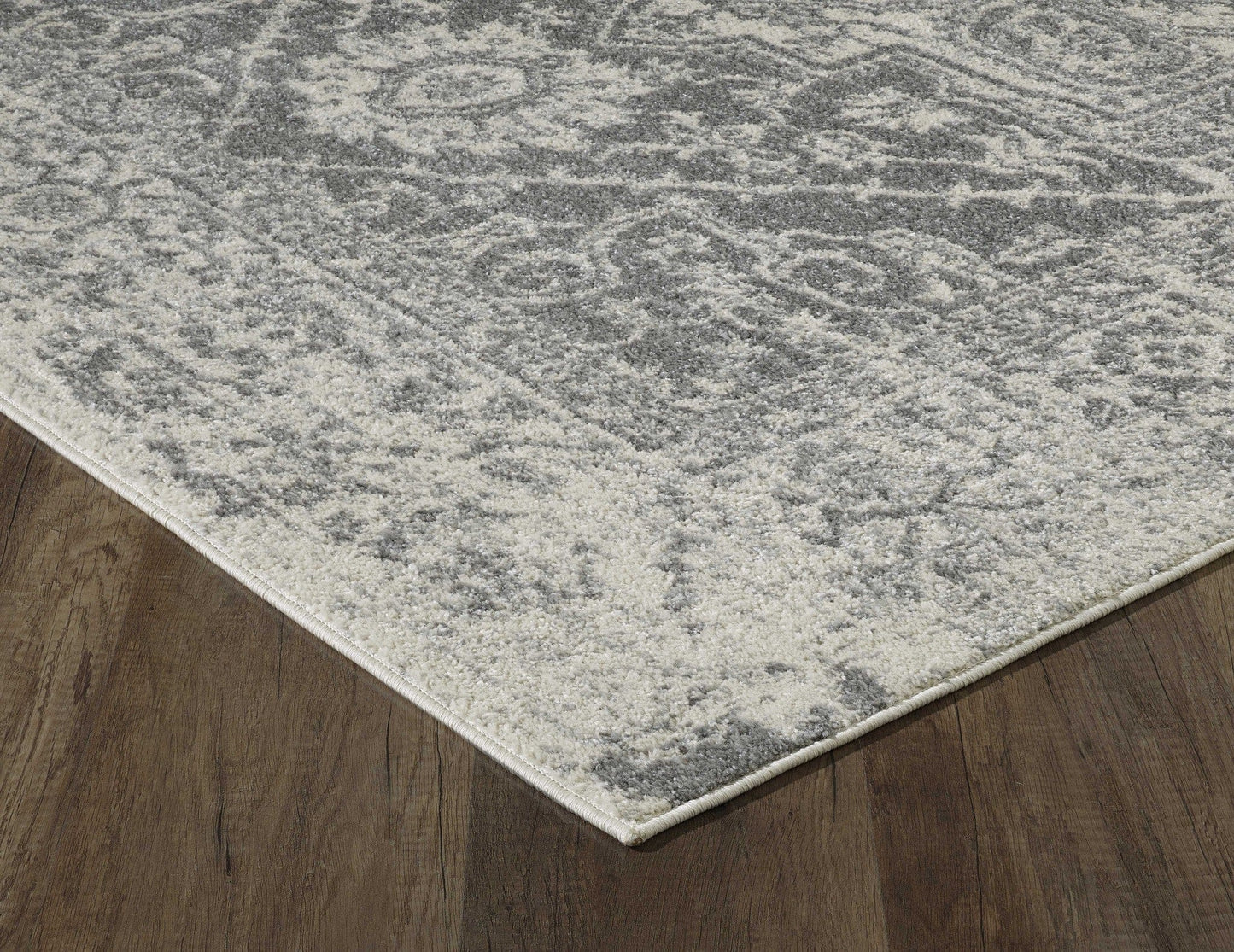 2' X 7' Grey Polypropylene Area Rug