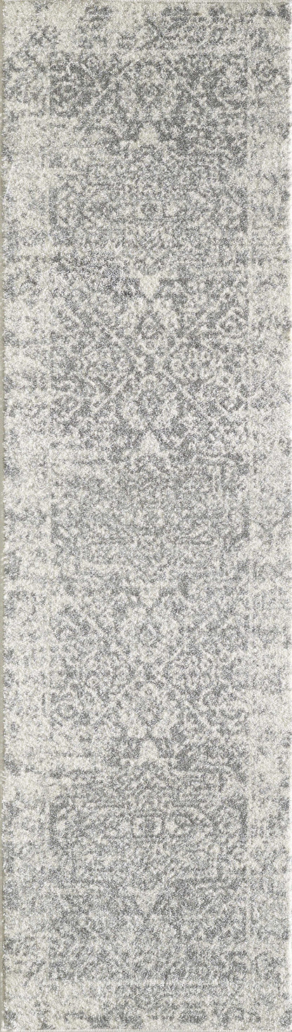 2' X 7' Grey Polypropylene Area Rug