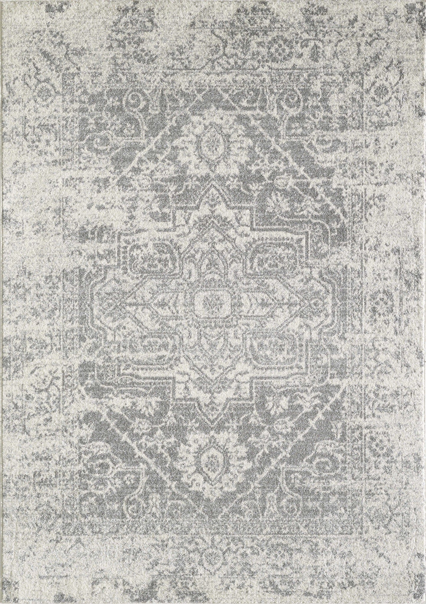 2' X 7' Grey Polypropylene Area Rug
