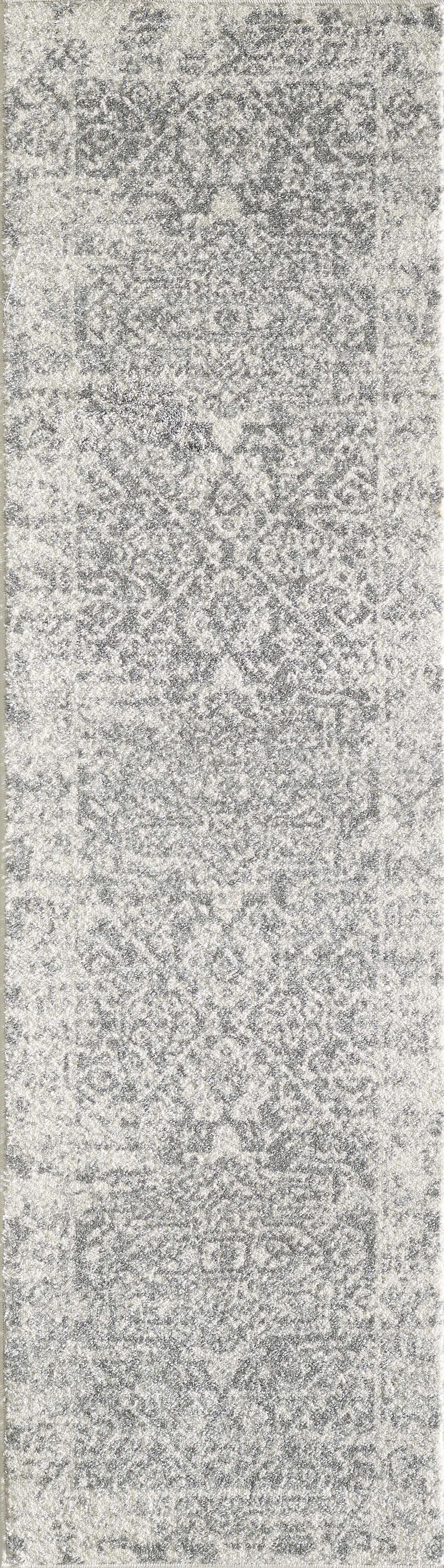 2' X 7' Grey Polypropylene Area Rug