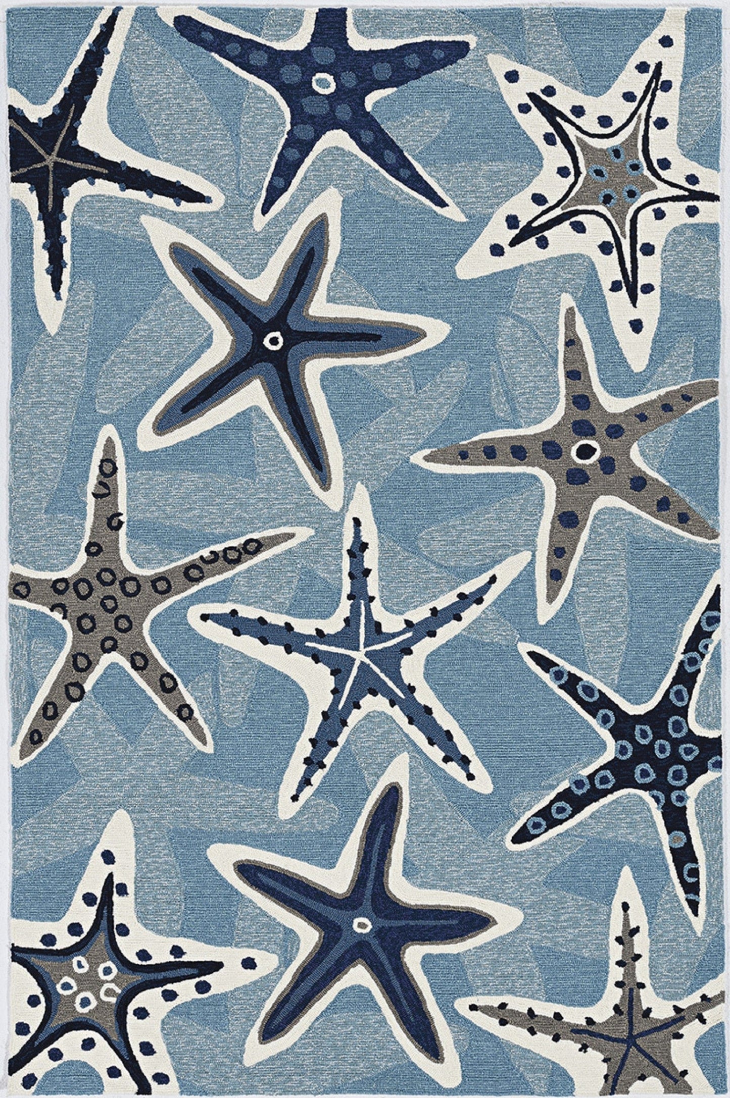 90 X 114 Blue Polypropylene Rug