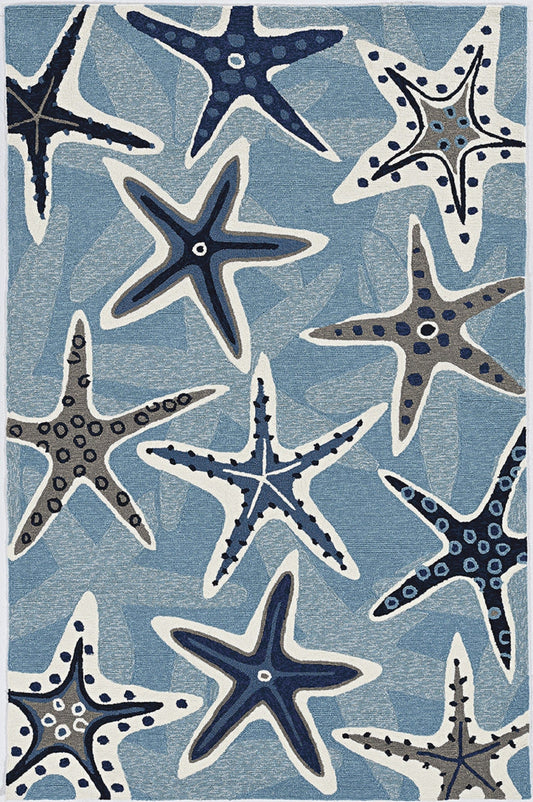 90 X 114 Blue Polypropylene Rug