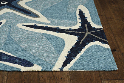 90 X 114 Blue Polypropylene Rug