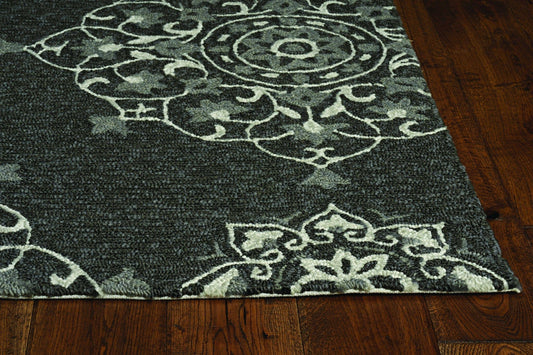 2' X 3' Charcoal Polypropylene Accent Rug