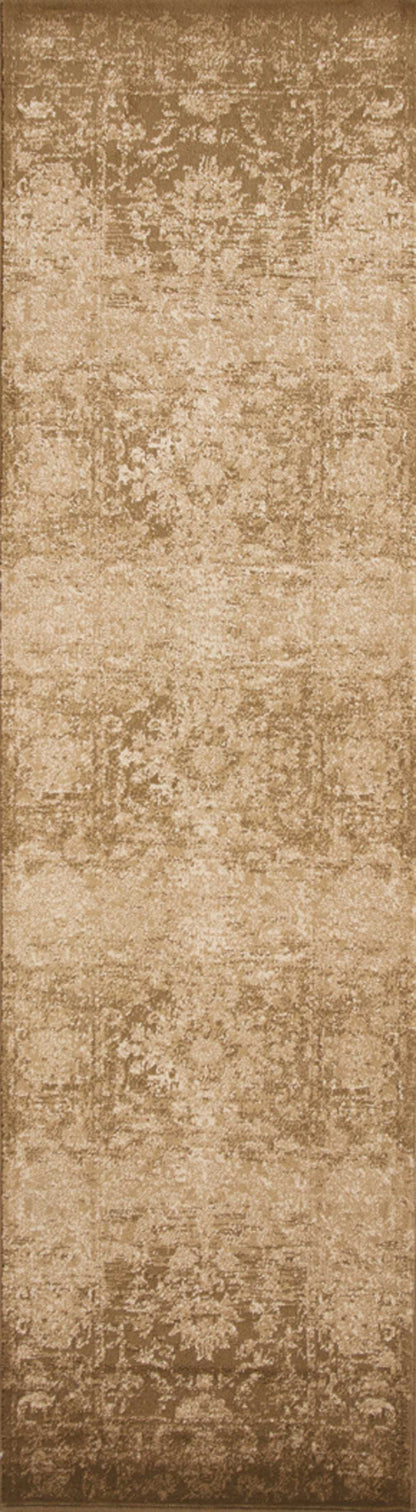 5'X8' Beige Machine Woven Distressed Floral Traditional Indoor Area Rug
