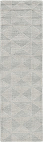 8' Ivory Hand Tufted Space Dyed Geometric Indoor Runner Rug