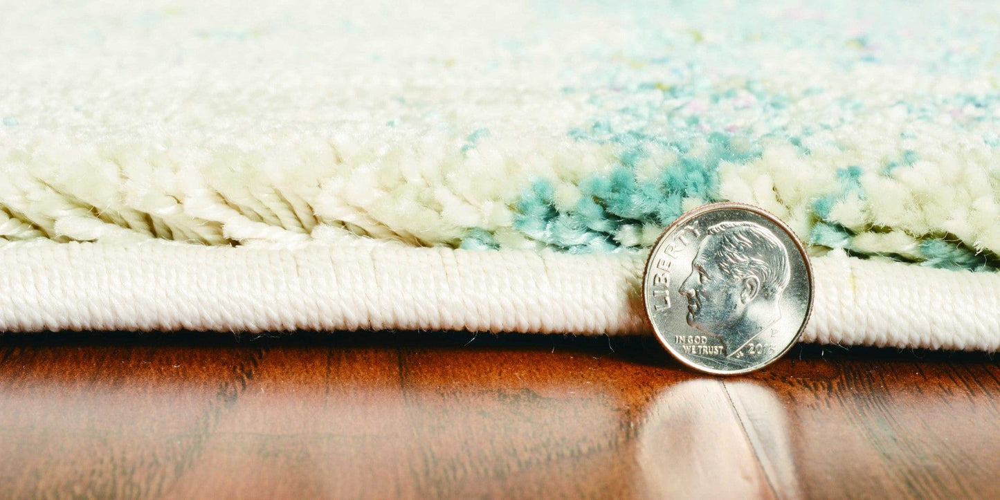 3'X5' Ivory Machine Woven Abstract Splatter Indoor Area Rug