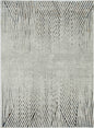 5'X8' Ivory Grey Machine Woven Geometric Lines Indoor Area Rug