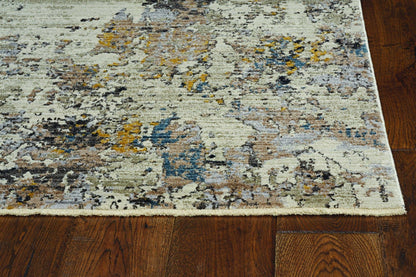 9'X13' Silver Machine Woven Abstract Indoor Area Rug