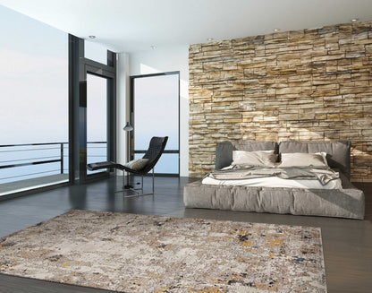 9'X13' Silver Machine Woven Abstract Indoor Area Rug