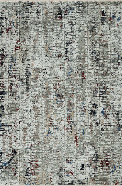 8'X11' Beige Grey Machine Woven Abstract Line Indoor Area Rug