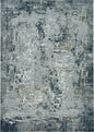 7' Grey Machine Woven Abstract Brushstrokes Indoor Runner  Rug