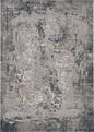 7' Grey Machine Woven Abstract Brushstrokes Indoor Runner  Rug