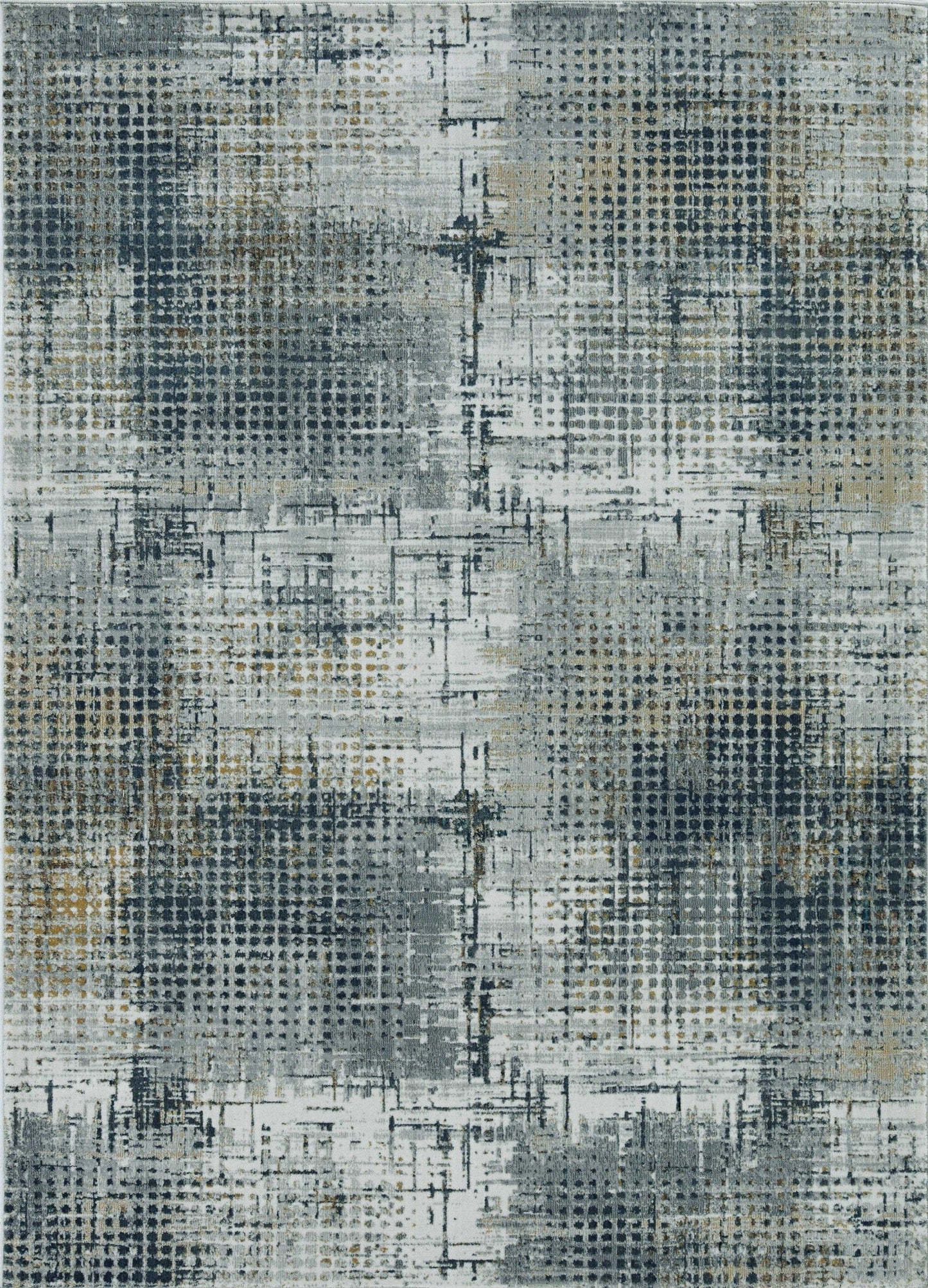5' X 8' Grey Abstract Tile Area Rug