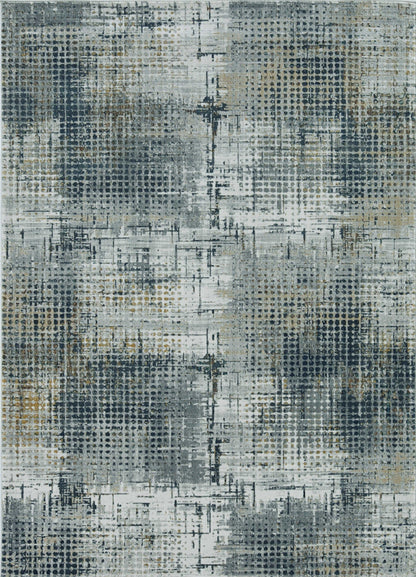 5' X 8' Grey Abstract Tile Area Rug