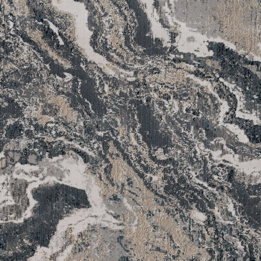 2' X 7' Grey Polypropylene And Polyester Runner Rug